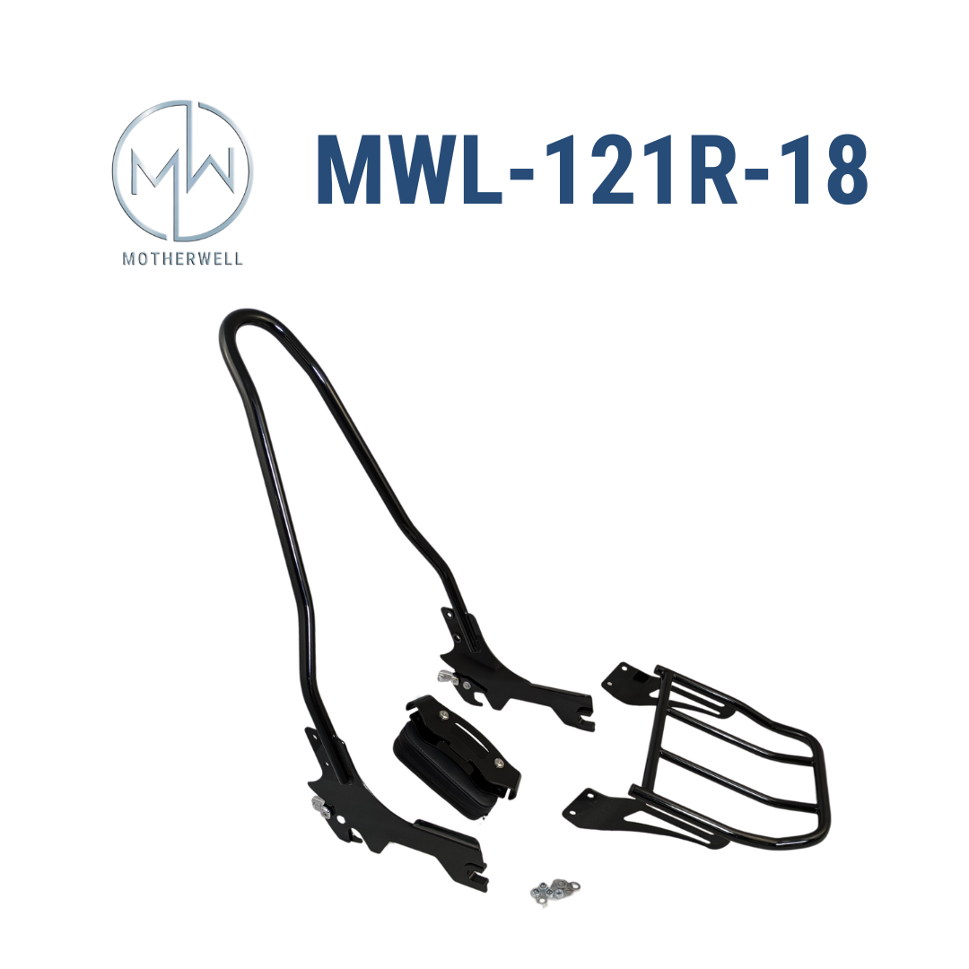 Detachable Sissy Bar with Pad and Bolt on Rack for Low Rider S 2018-UP  MWL-121R-18