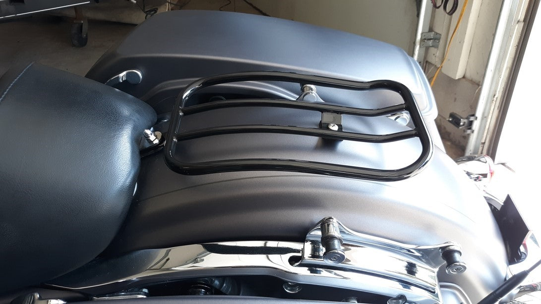 Harley Luggage Rack for Road kings with C&C, Brawler, or Danny Solo Seat  MWL-422 - Matte Black