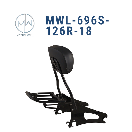 Indian Short Quick-Release Backrest with Luggage Rack MWL-696S- 126R-18