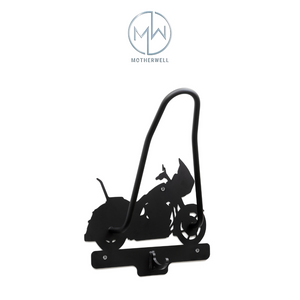 Motherwell Motorcycle Wall Mount Heavy Steel 17 x 7 Matte Black