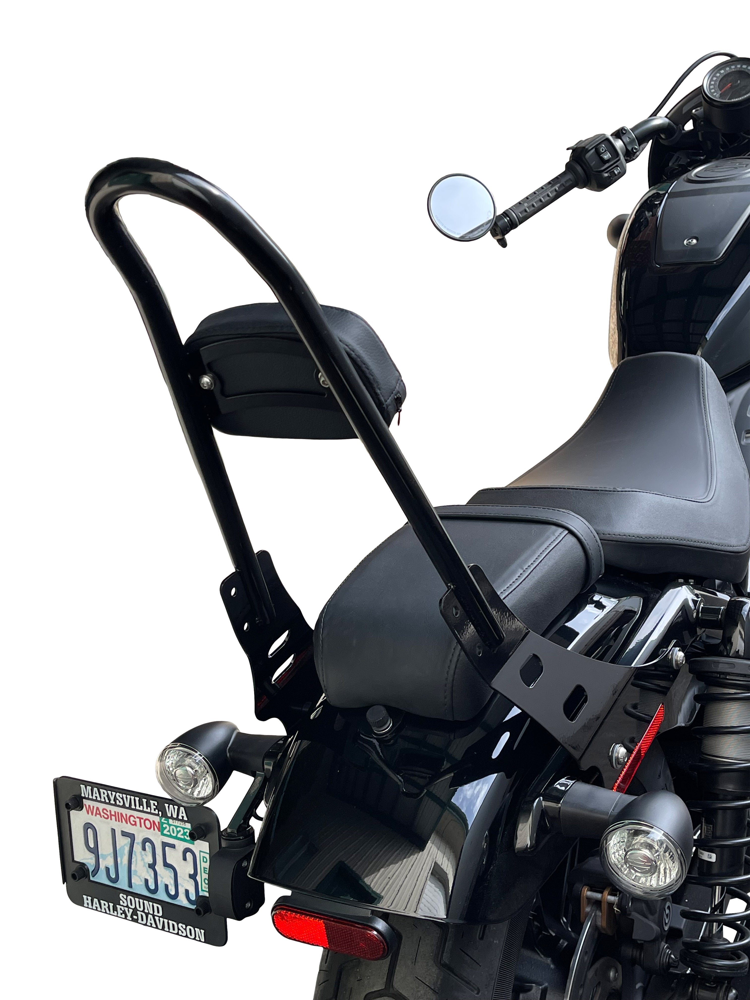 Gloss black rigid mounted Sissy bar 4 2018-up just Harley-Davidson RH 975
