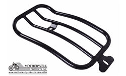 Black power coated solo luggage rack for Harley-Davidson 