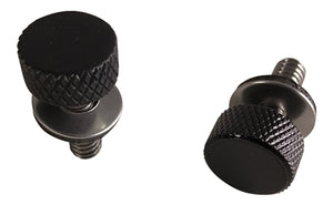 Open image in slideshow, 2x Low-Profile National Coarse Thread Thumbscrew for H-D Motorcycles . Gloss black finish.
